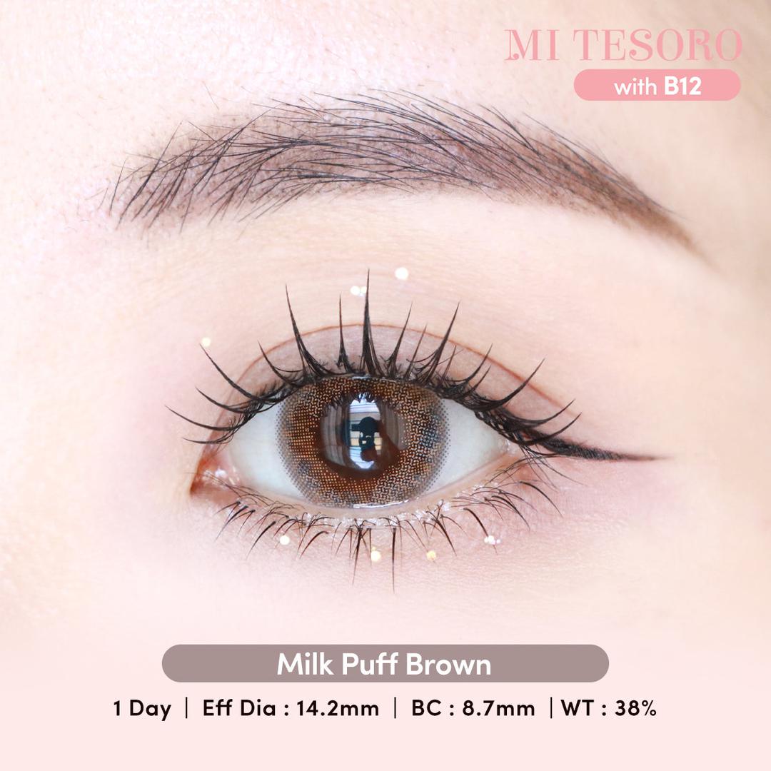 (Trial Pack)Milk Puff Brown-Mi Tesoro 1 Day Color Con 2pcs