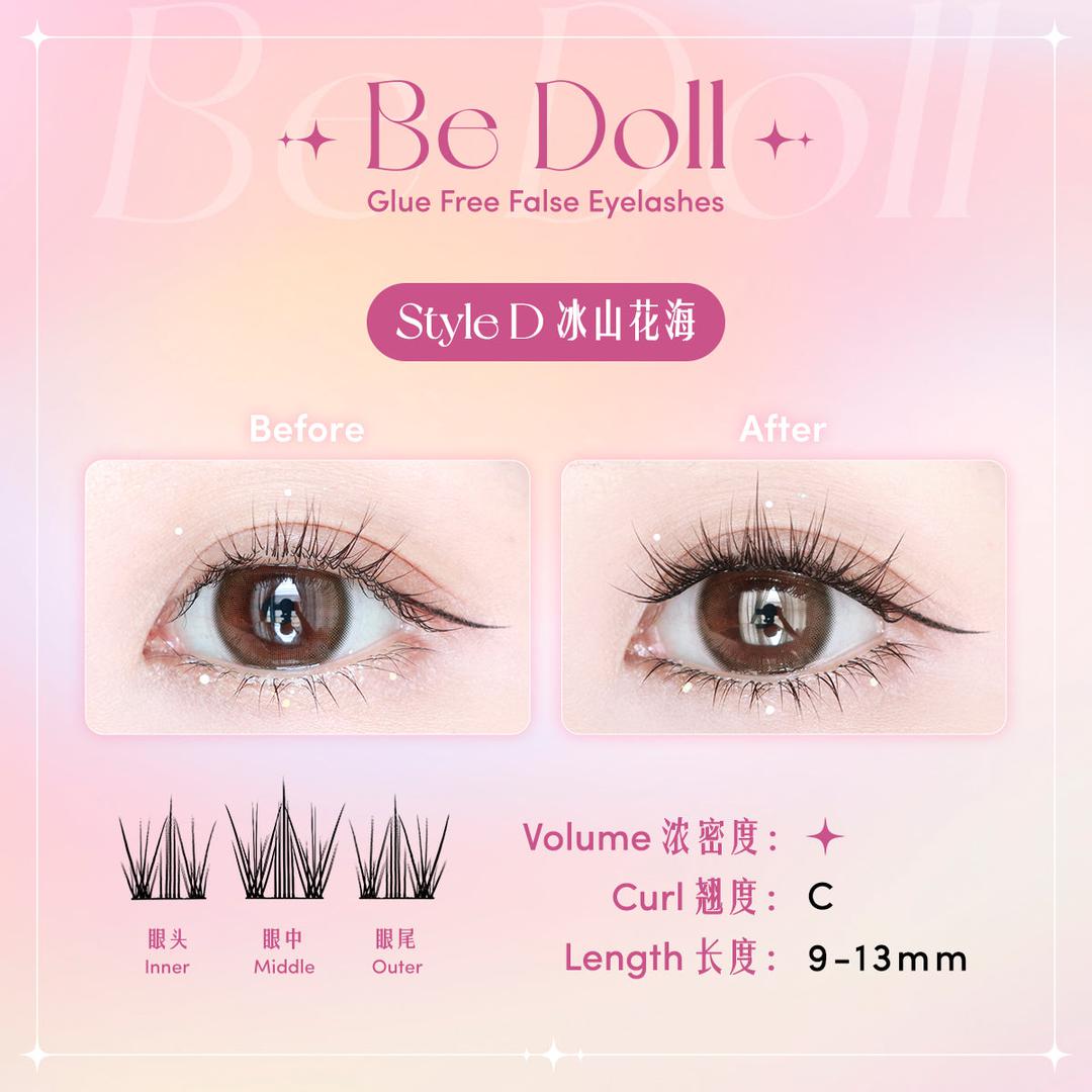 Be Doll Glue free False Eyelashes -Style D